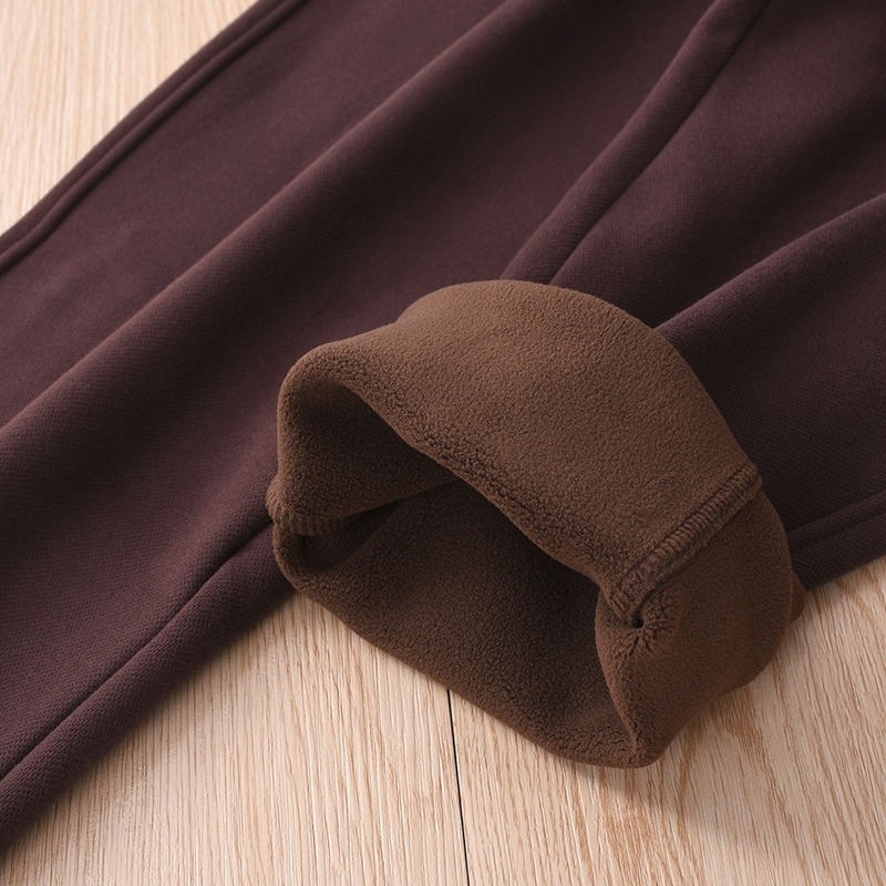 Moteriškos sportinės kelnės su polaru pledo įdaru, žiemai 2023, aukštas juosmuo, tiesus kirpimas, kasdienis miesto stilius, medvilnė >95%