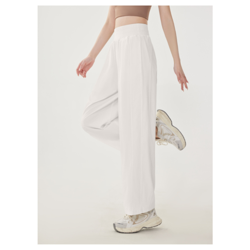 Moterų sportinės kelnės, laisvo kirpimo, vidutinio aukščio juosmuo, Nailono-Spandex audinys (88% Nailonas, 12% Spandeksas), kvėpuojančios