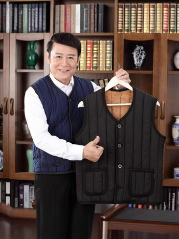 Мъжка жилетка с подплата от полиестер, флисово подплатяване, без качулка, джобове, прав край