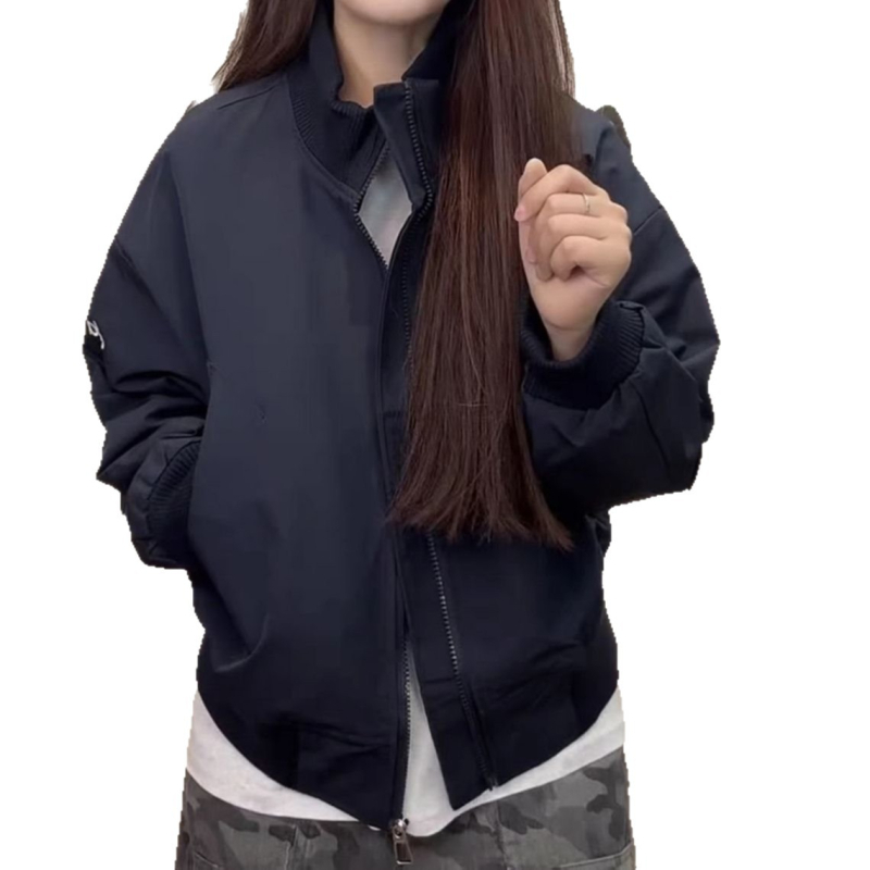 Sieviešu bez piedurknēm beisbola jaka, chenille audums, 50–70% spandeks, stāvošs kakls, garums 50–65 cm