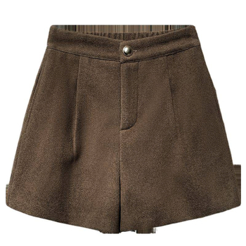 Женски Chenille панталони с широки крака и висока талия, дължина 5/4, плътна материя, микроеластичност (Пролет 2025)