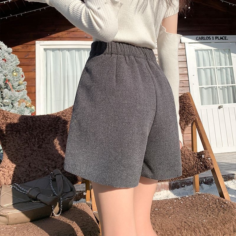 Женски Chenille панталони с широки крака и висока талия, дължина 5/4, плътна материя, микроеластичност (Пролет 2025)