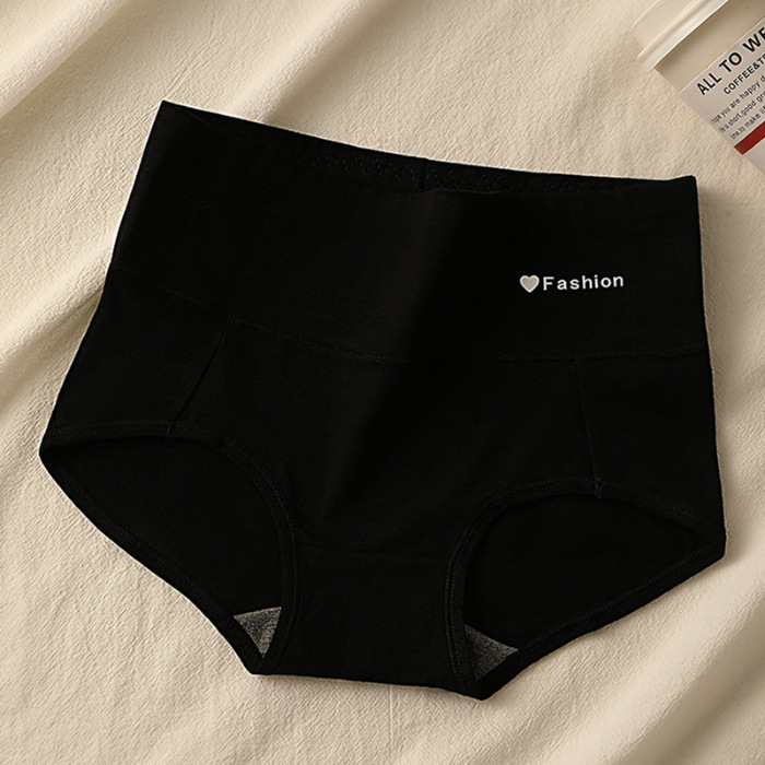 Chiloți pentru femei din bumbac, cu control al abdomenului, talie medie-înaltă, respirabili, culoare solidă