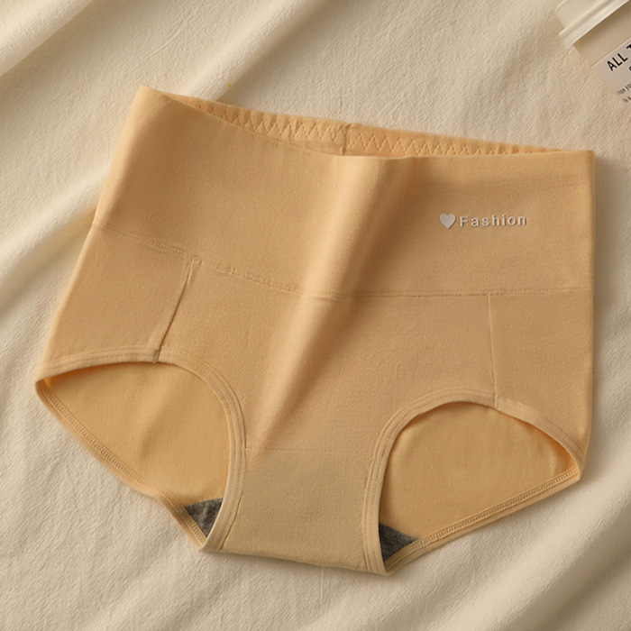 Chiloți pentru femei din bumbac, cu control al abdomenului, talie medie-înaltă, respirabili, culoare solidă