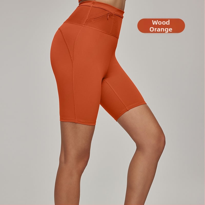 Naiste jooksu lühikesed püksid sisemise vööriistaga taskuga, antibakteriaalsed, naha-lähedane kangas, kõrge elastsus, jooga stiil (Materjal: 80% nailon, 20% spandex; Kangas: tihe, naha lähedane tunne; Pikkus: viie punktiga lühikesed püksid; Stiil: jooga lü
