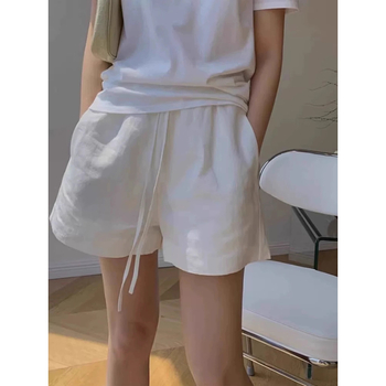 Naiste Tencel Lyocell lühikesed püksid – kapri pikkus, laiad lõiked, elastne vöö, õhuke puuvill-lina segu, suvi 2025