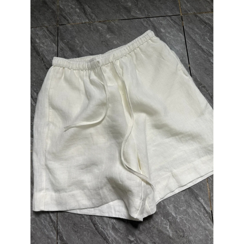 Naiste Tencel Lyocell lühikesed püksid – kapri pikkus, laiad lõiked, elastne vöö, õhuke puuvill-lina segu, suvi 2025