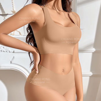 Moterų liemenėlės komplektas vest stilius — Viršutinė atrama, Kvėpuojantis audinys, Surinkimas, Pilnas kupas, Ledinio šilko audinys