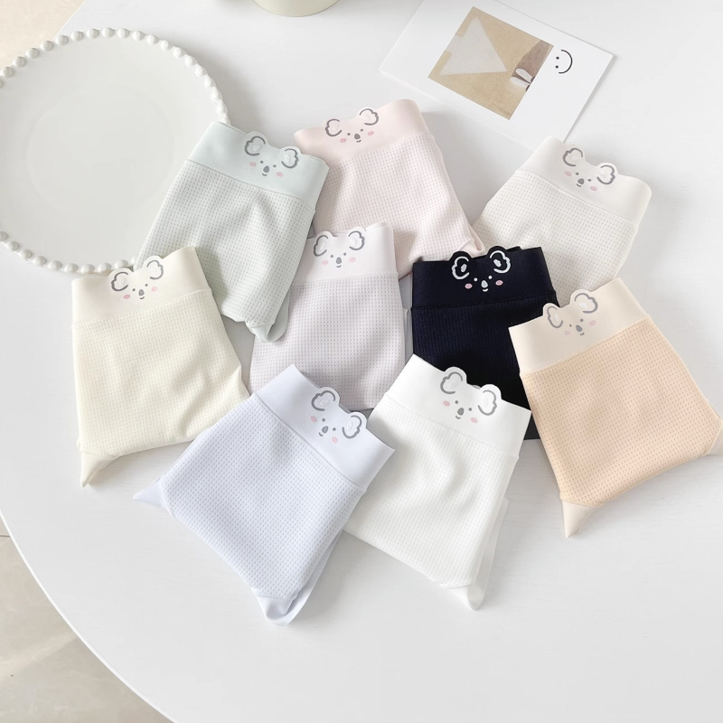 Lenjerie intimă pentru femei talie medie cu căptușeală din bumbac, antibacteriană, respirabilă, uscare rapidă (Țesătură Ice Silk, nailon 50-70%, 31-40D, tricotat)