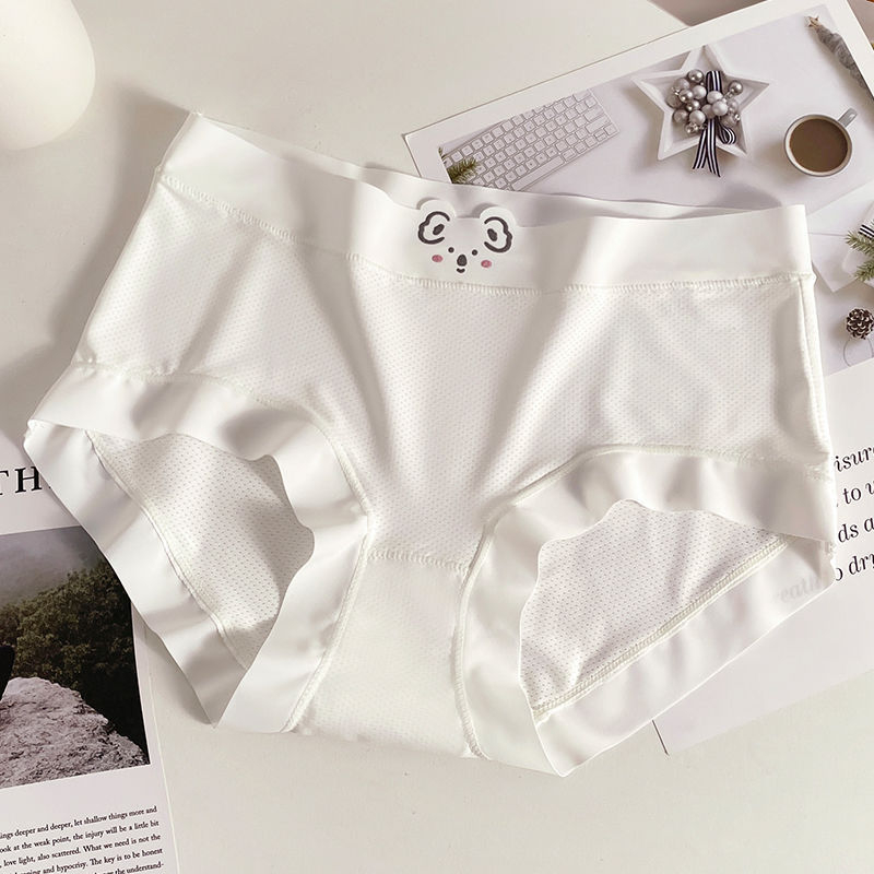 Lenjerie intimă pentru femei talie medie cu căptușeală din bumbac, antibacteriană, respirabilă, uscare rapidă (Țesătură Ice Silk, nailon 50-70%, 31-40D, tricotat)