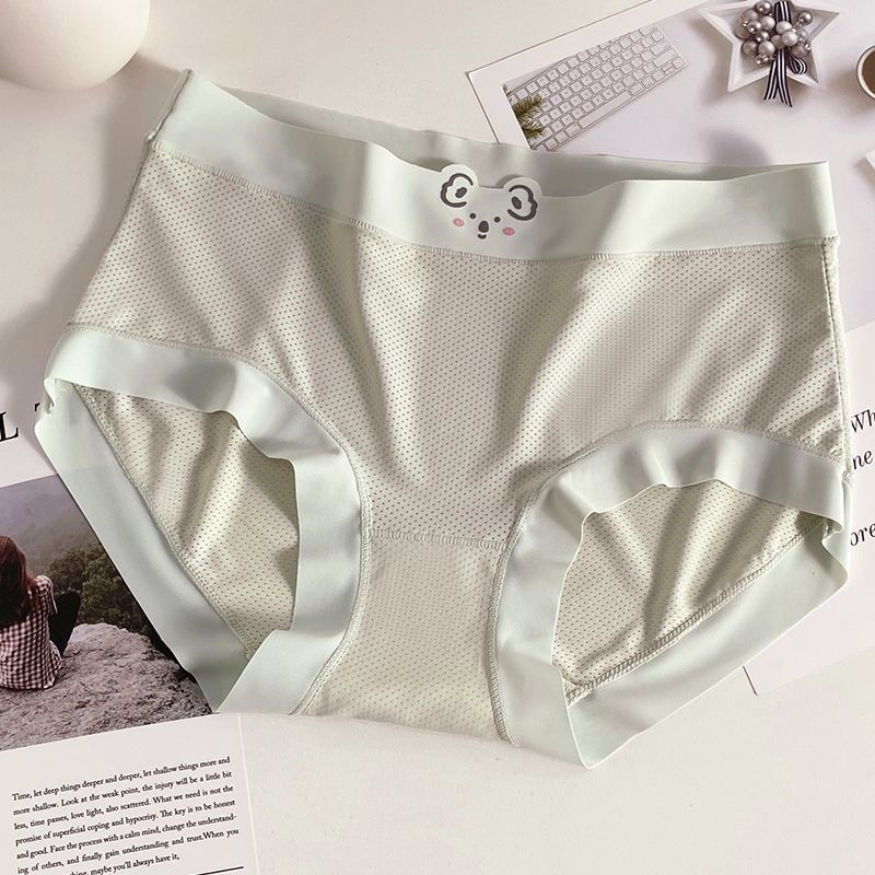 Lenjerie intimă pentru femei talie medie cu căptușeală din bumbac, antibacteriană, respirabilă, uscare rapidă (Țesătură Ice Silk, nailon 50-70%, 31-40D, tricotat)