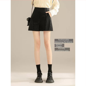 Moteriški plataus kirpimo kelnės iš vilnonio audinio, aukšta liemuo, 3/4 ilgio