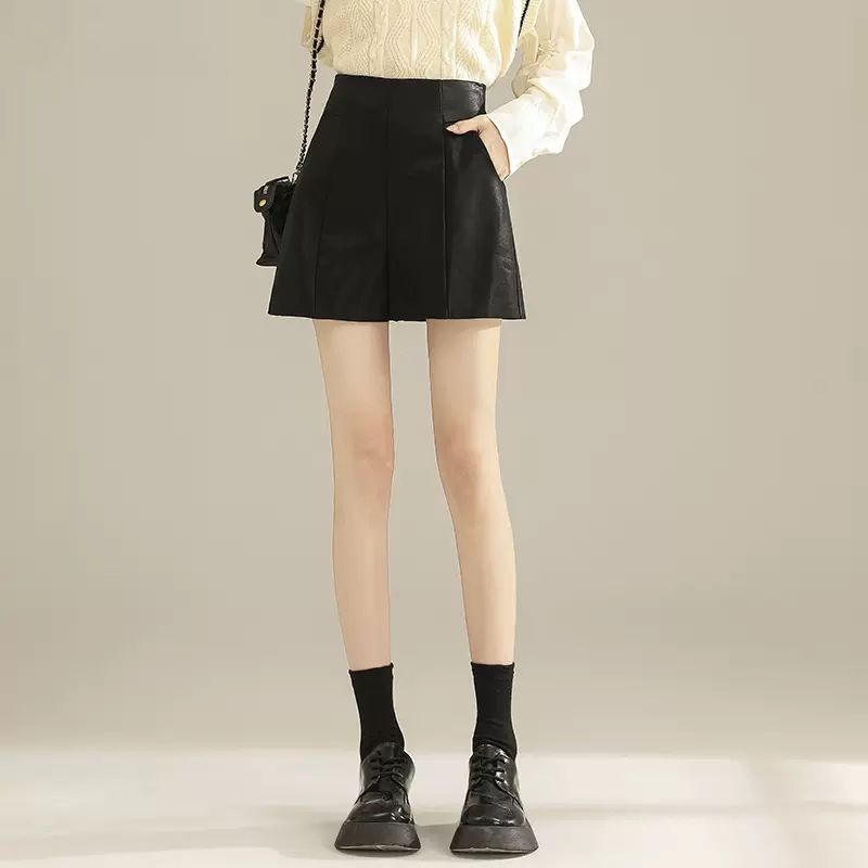 Moteriški plataus kirpimo kelnės iš vilnonio audinio, aukšta liemuo, 3/4 ilgio