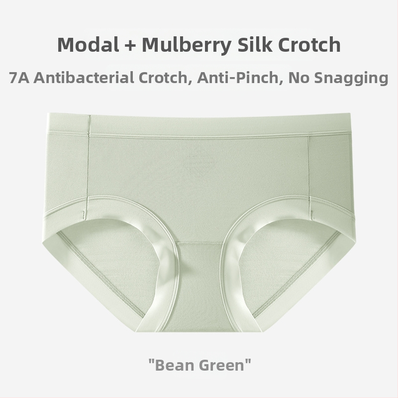 Lenjerie intimă pentru femei din modal, antibacteriană, respirabilă, uscare rapidă, cu căptușeală din mătase Mulberry