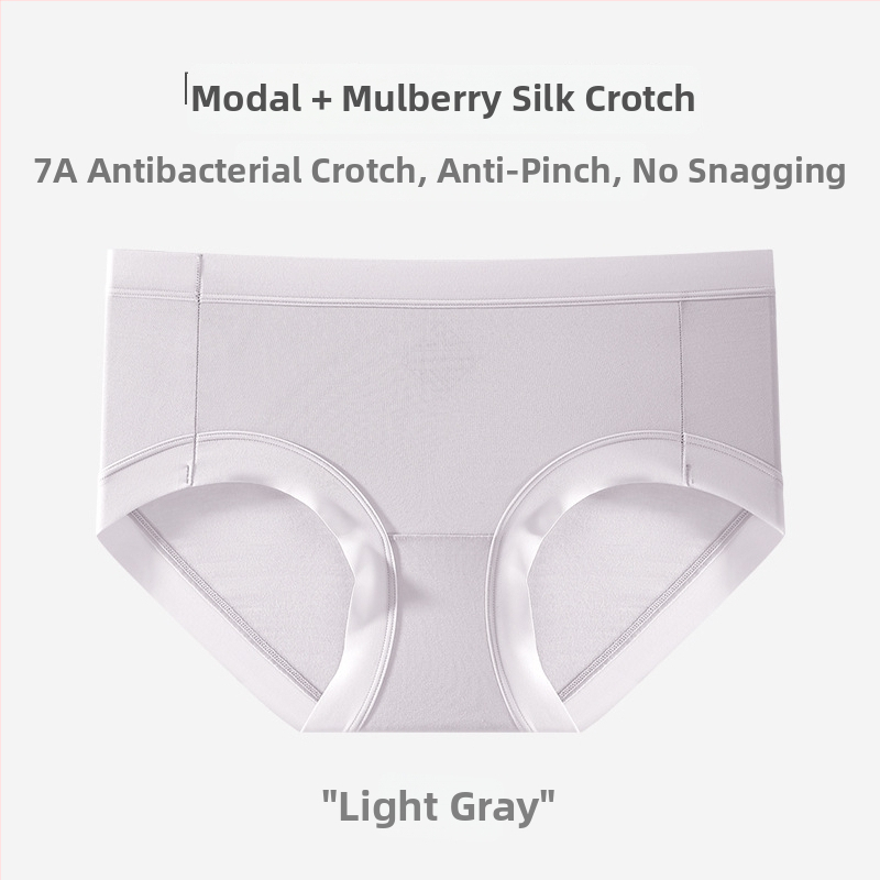 Lenjerie intimă pentru femei din modal, antibacteriană, respirabilă, uscare rapidă, cu căptușeală din mătase Mulberry