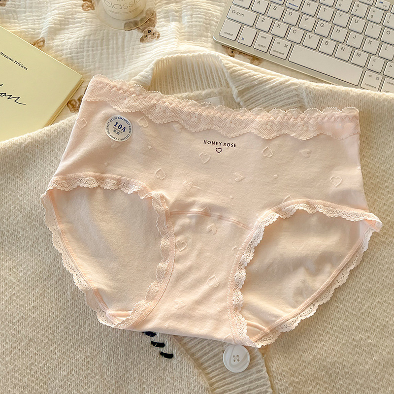 Bavlnené dámske spodné prádlo – antibakteriálne, stredný pás, Jacquard tkanina, 40 count