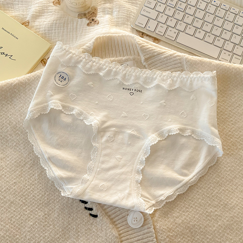 Bavlnené dámske spodné prádlo – antibakteriálne, stredný pás, Jacquard tkanina, 40 count