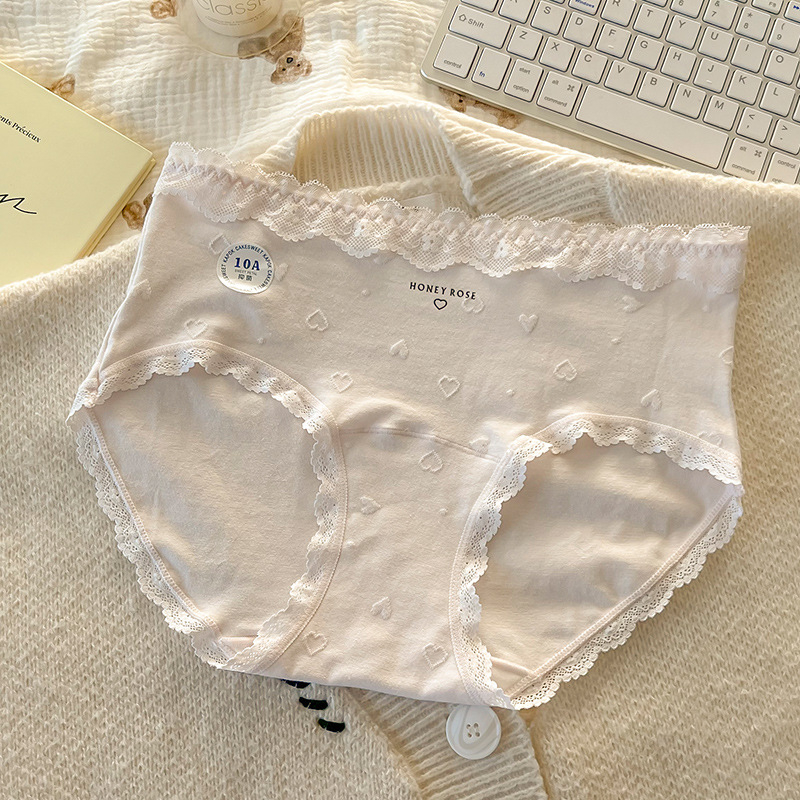 Bavlnené dámske spodné prádlo – antibakteriálne, stredný pás, Jacquard tkanina, 40 count