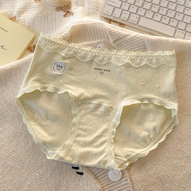 Bavlnené dámske spodné prádlo – antibakteriálne, stredný pás, Jacquard tkanina, 40 count