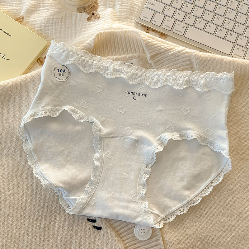 Bavlnené dámske spodné prádlo – antibakteriálne, stredný pás, Jacquard tkanina, 40 count