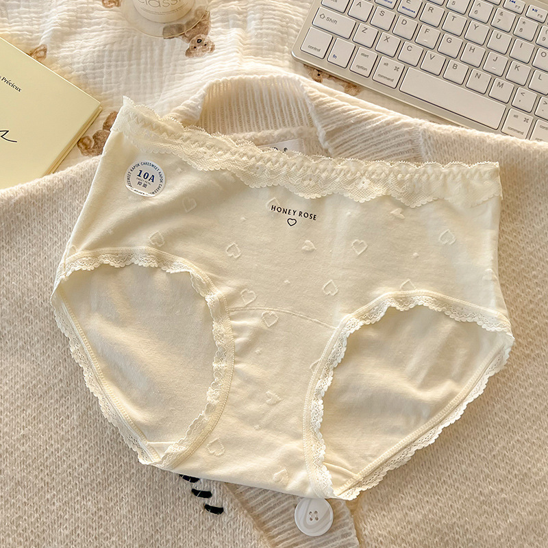 Bavlnené dámske spodné prádlo – antibakteriálne, stredný pás, Jacquard tkanina, 40 count