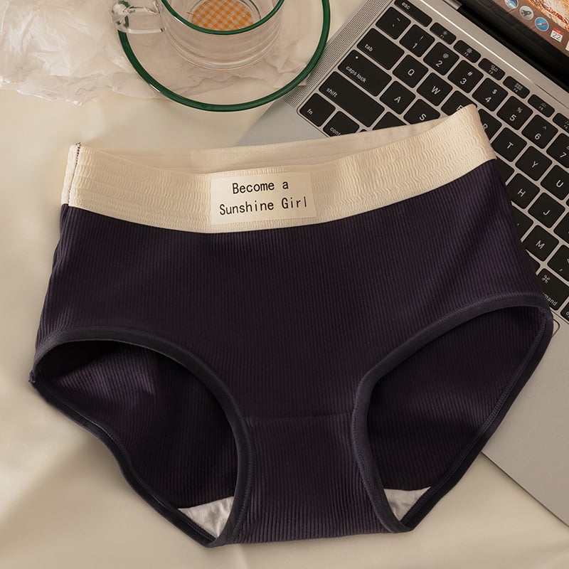 Duo xiyan Chiloți femei din bumbac, talie medie, 90–95% bumbac, țesătură rib, respirabile, antibacteriene, pentru toate anotimpurile