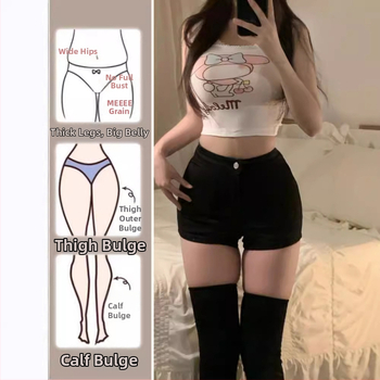 Džinsist lühikesed püksid kõrge vööga, mikroelastsus, sirge lõige, puuvillane koostis 30–50%