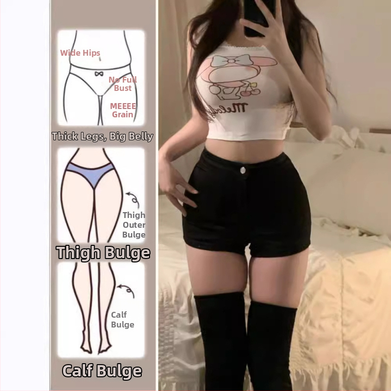 Džinsist lühikesed püksid kõrge vööga, mikroelastsus, sirge lõige, puuvillane koostis 30–50%