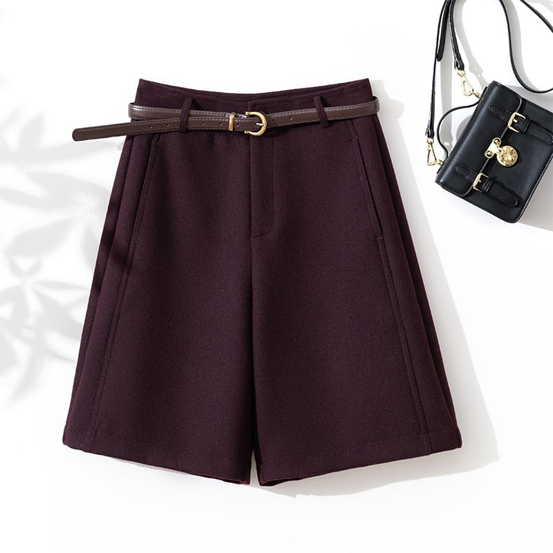 Moteriški vilnos mišinio kasdieniai keliai su vidutinio ilgio, vidutinio aukščio juosmens, tiesus kirpimas, stores žiemos