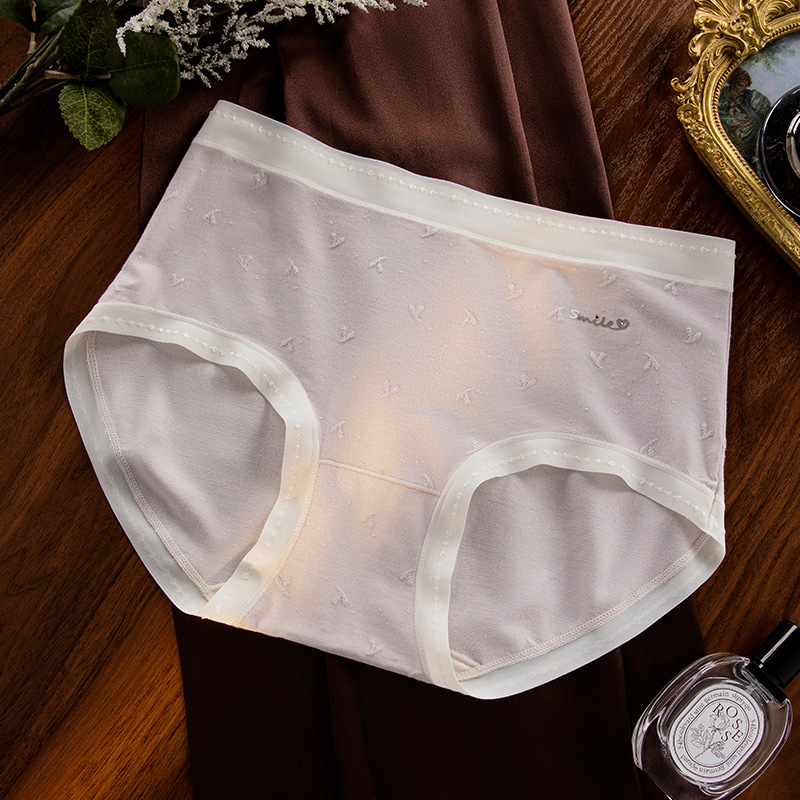 Chiloți pentru fete din amestec de bumbac, cu căptușeală din mătase Mulberry, respirabili, antibacterieni, model floral jacquard