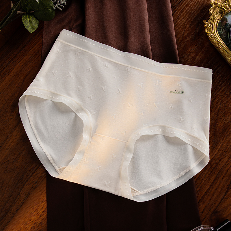 Chiloți pentru fete din amestec de bumbac, cu căptușeală din mătase Mulberry, respirabili, antibacterieni, model floral jacquard