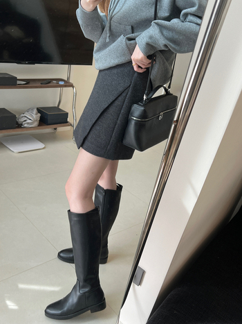 Кулоти от имитационна вълна, висок талия, половин дължина панталон, полиестер 80–90%, зима 2024