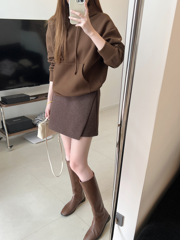 Кулоти от имитационна вълна, висок талия, половин дължина панталон, полиестер 80–90%, зима 2024