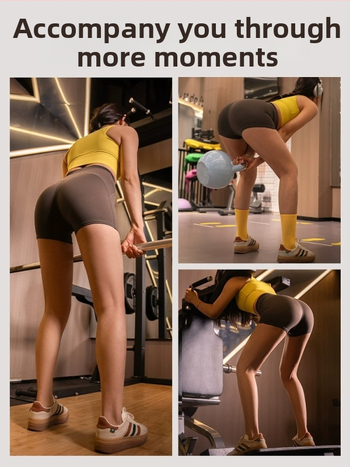 Naiste kõrge vöötiga joogašortsid, tuharat tõstva, hingav materjal, 3/4 pikkus, materjal: polüester-spandex (82.1% polüester, 17.9% spandex)