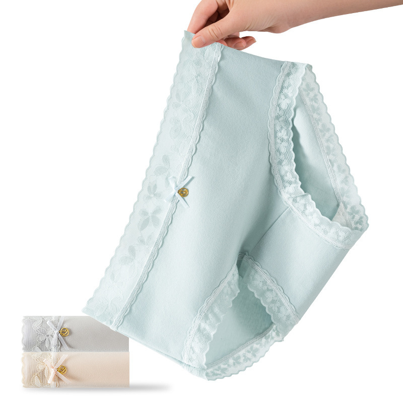 Ženske gaćice od pamuka sa srednjim strukom, 40 komada, podstava od 7A mulberry silk u preponi, antibakterijske i prozračne, trokutasti kroj, set od 40 kom