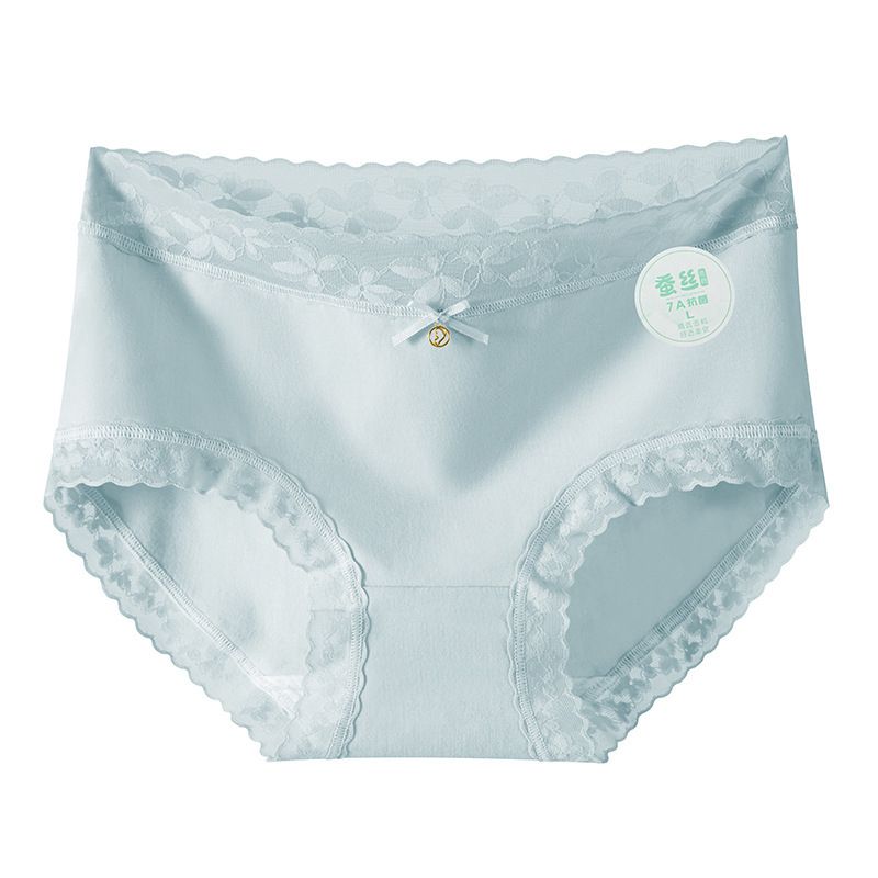 Ženske gaćice od pamuka sa srednjim strukom, 40 komada, podstava od 7A mulberry silk u preponi, antibakterijske i prozračne, trokutasti kroj, set od 40 kom