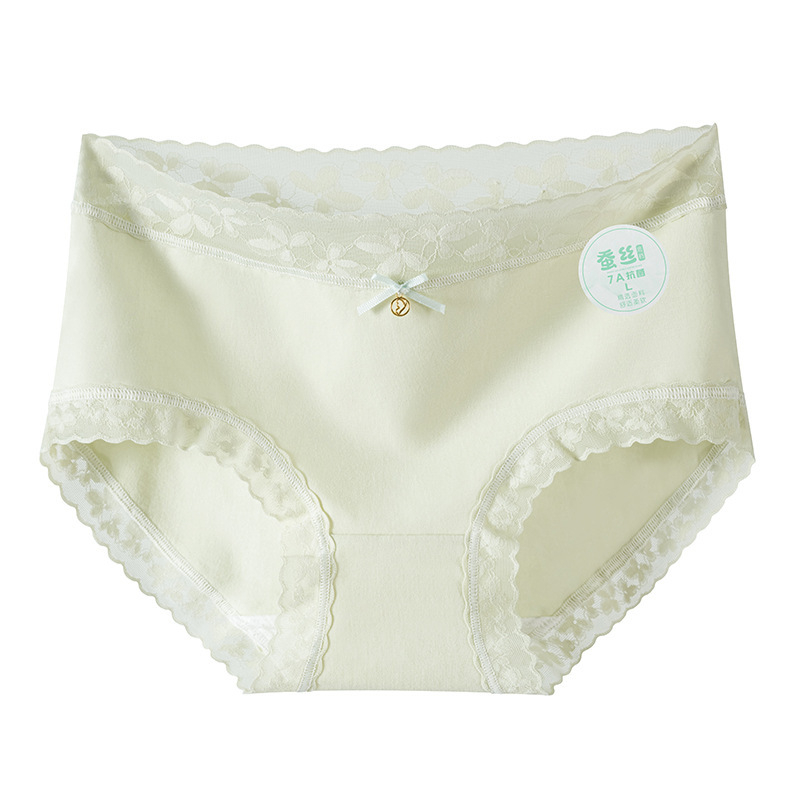 Ženske gaćice od pamuka sa srednjim strukom, 40 komada, podstava od 7A mulberry silk u preponi, antibakterijske i prozračne, trokutasti kroj, set od 40 kom