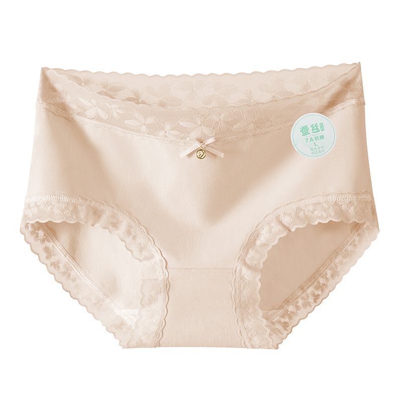 Ženske gaćice od pamuka sa srednjim strukom, 40 komada, podstava od 7A mulberry silk u preponi, antibakterijske i prozračne, trokutasti kroj, set od 40 kom