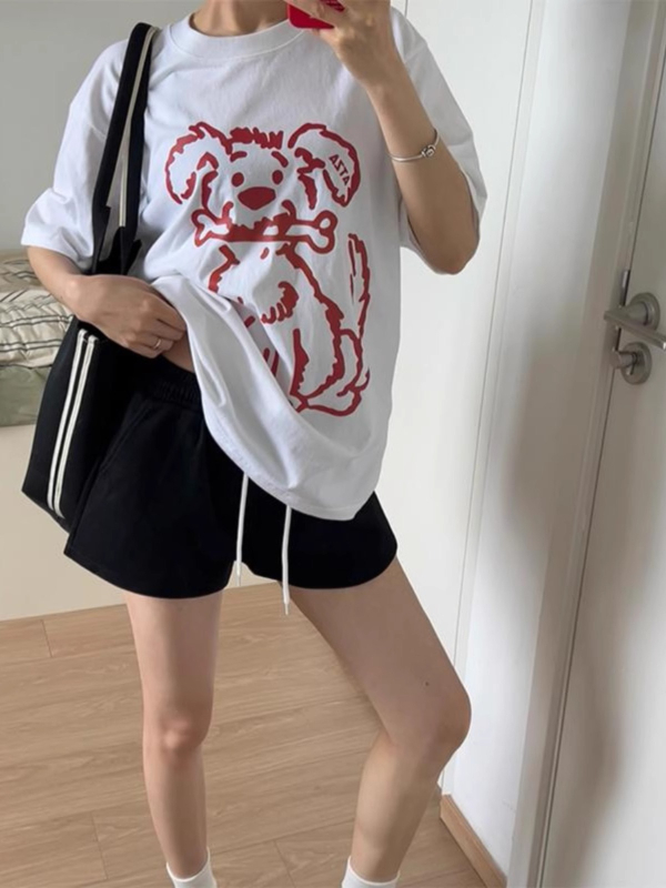 Дамски шорти с широк силует, висока талия, дължина три четвърти, лека памук-полиестер смес 50–70%, микроеластичност