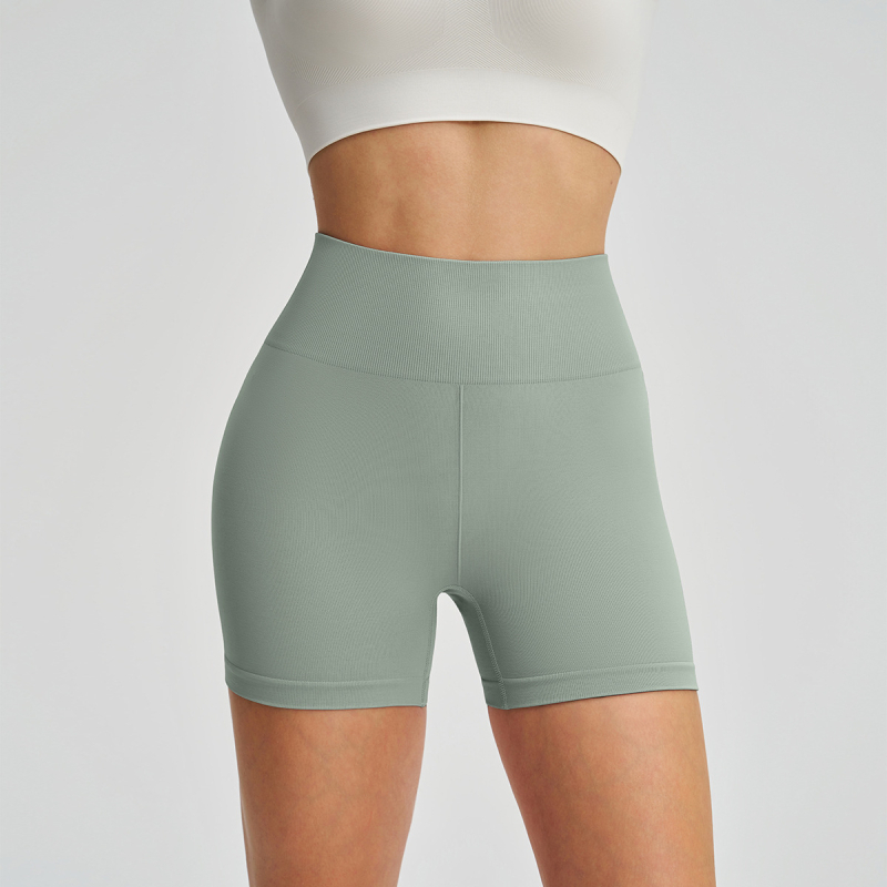 Naiste kõrge vöökohaga jooga lühikesed šortsid, tuharate tõstmine, kiirelt kuivav nailon, 3/4 pikkus, õmblusteta
