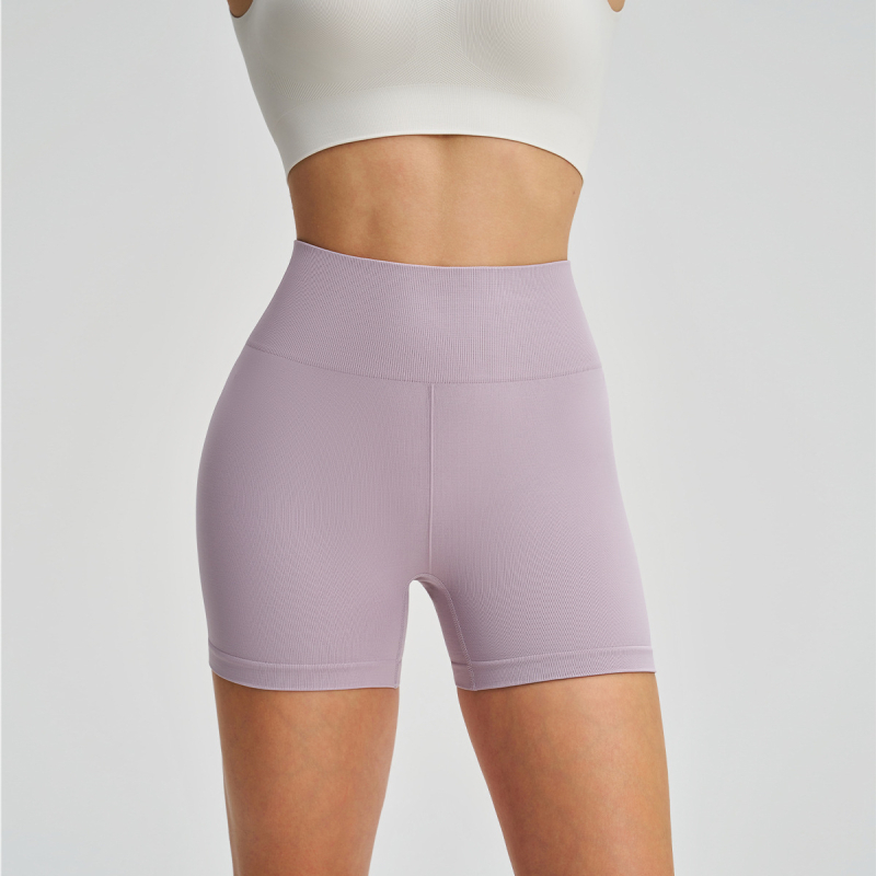 Naiste kõrge vöökohaga jooga lühikesed šortsid, tuharate tõstmine, kiirelt kuivav nailon, 3/4 pikkus, õmblusteta