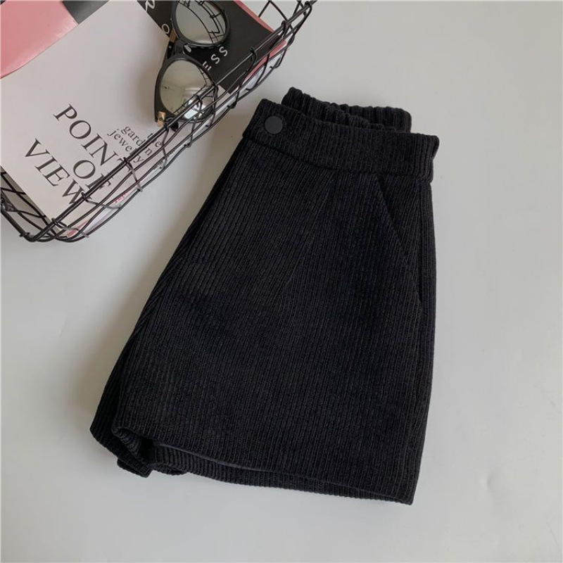 Moteriškos kordurojo audinio kelnės, aukštas liemuo, laisvas kirpimas, 3/4 ilgio, stora audinа, retro stilius