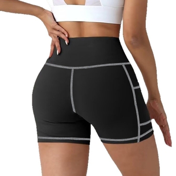 Moterų jogos capri kelnės su kišenėmis, aukštos liemens, kvėpuojančios, 90% poliesteris / 10% elastanas, audinys 230 g, 3/4 ilgio