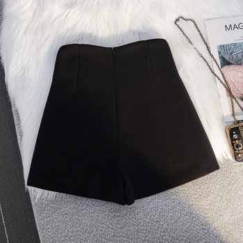 Moterų retro vilninių kostiuminių kelnių — aukštas liemuo, plačios kelnės, 3/4 ilgio, švelnus paviršius