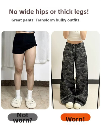 Naiste laia jala cargo džinsid, ülikõrge vöökoht, polüpropüleeni kangas, kellakujuline siluett