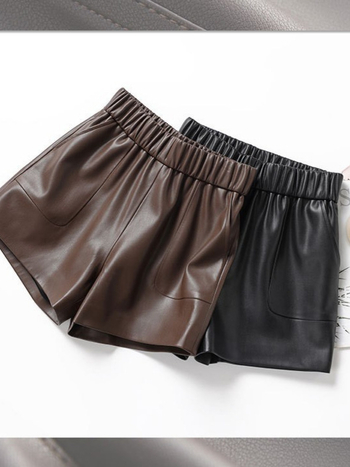 Moteriški aviesodos odiniai šortai, aukštas liemuo, platūs pjūviai, A linija, mikroelastingumas, rudens–žiemos 2025