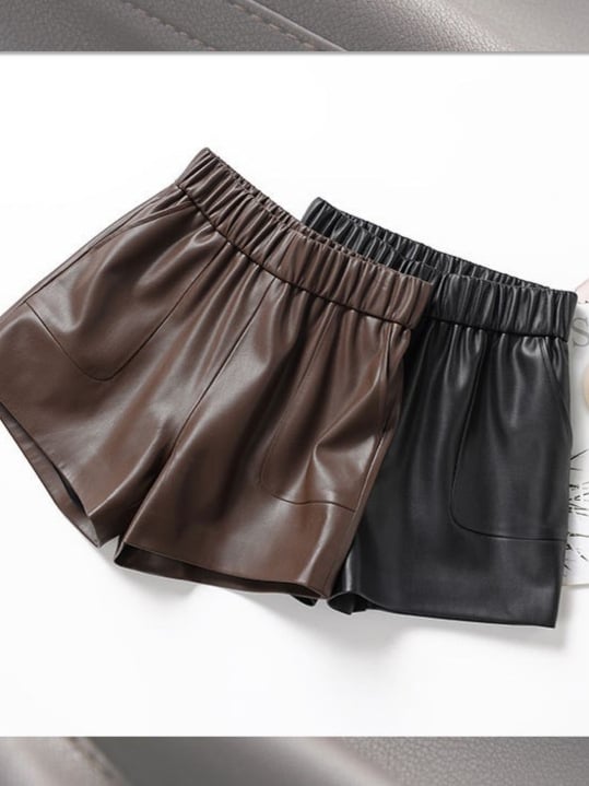 Moteriški aviesodos odiniai šortai, aukštas liemuo, platūs pjūviai, A linija, mikroelastingumas, rudens–žiemos 2025