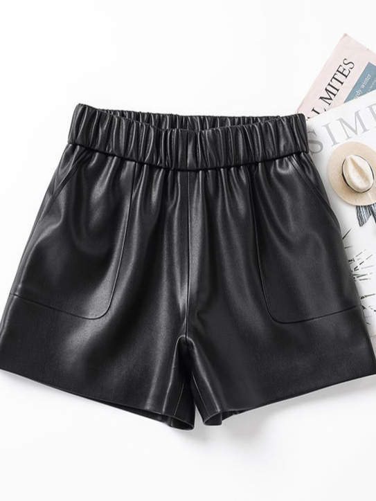 Moteriški aviesodos odiniai šortai, aukštas liemuo, platūs pjūviai, A linija, mikroelastingumas, rudens–žiemos 2025