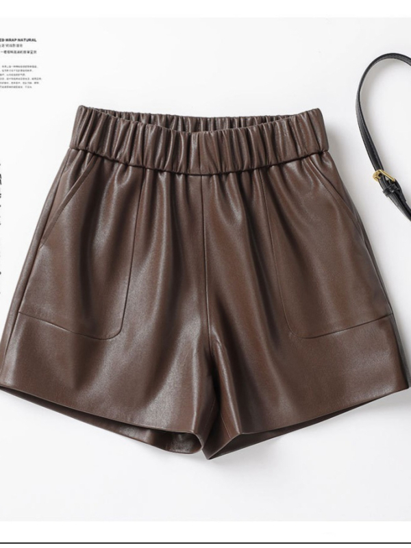 Moteriški aviesodos odiniai šortai, aukštas liemuo, platūs pjūviai, A linija, mikroelastingumas, rudens–žiemos 2025