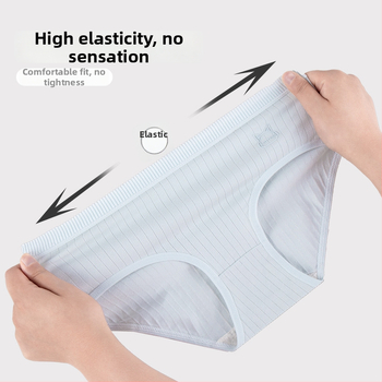 Moteriškos medvilninės kelnaitės su viduriniu juosmeniu, kvėpuojančios ir antibakterinės, intarpas 100% medvilnė
